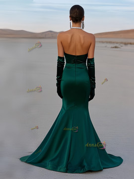 Shop 2025 ANNAKOO Dark Green Trumpet Mermaid Beading Prom Dress With Gloves Under 168