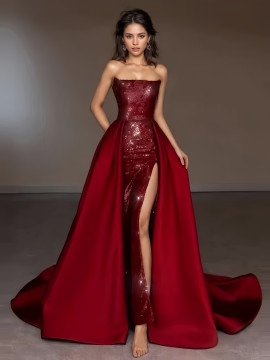 Shop 2025 ANNAKOO Sweetheart A Line Sequin Sweetheart Prom Dress With Slit Under 149