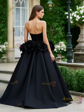 Shop 2025 ANNAKOO  Satin Sweetheart A Line Flower Prom Dress With Slit
