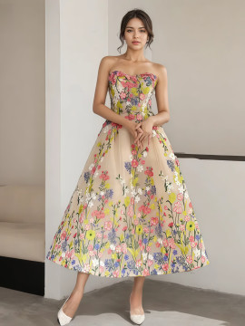 Shop 2025 ANNAKOO  Sweetheart A Line Floral Tulle Prom Dress Under 178
