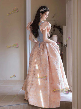 Shop 2025 ANNAKOO Print Pink Off The Shoulder Bow Satin Prom Dress Under 199