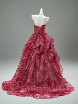 Shop 2025 ANNAKOO Burgundy Print Tulle Layers A Line Flowers Prom Dress Under 398