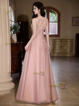 Shop 2025 ANNAKOO Halter Tassel  A line Sparkle Tulle Prom Dress Under 178