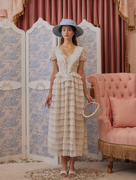 Shop 2025 ANNAKOO Vintage V Neck Layers Tulle Ankle Length Wedding Dress Under 189