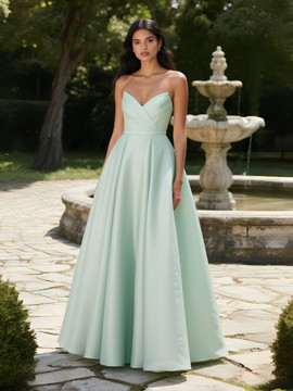 Shop 2025 ANNAKOO Mint Green Ruched A Line Satin Prom Dress Under 159