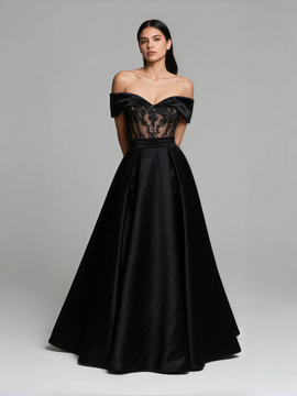 Shop 2025 ANNAKOO Off The Shoulder Satin Off The Shoulder Sequin Wedding Dress Under 289