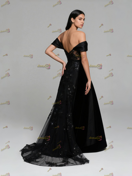 Shop 2025 ANNAKOO Off The Shoulder Satin Off The Shoulder Sequin Wedding Dress Under 289