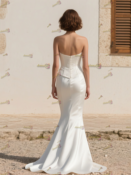 Shop 2025 ANNAKOO Satin Sweetheart Corset Trumpet Mermaid Wedding Dress Under 189