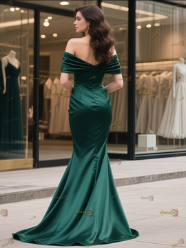 Shop 2025 ANNAKOO Green Off The Shoulder Trumpet Mermaid Prom Dress Under 149
