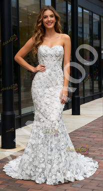 Shop 2025 ANNAKOO White Beading Crystal Trumpet Mermaid Strapless Prom Dress Under 198