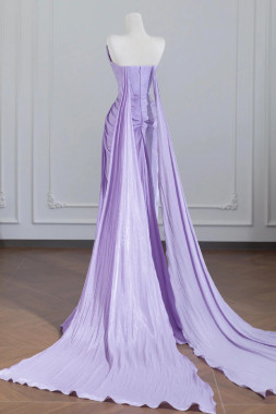 Shop 2025 ANNAKOO Lilac Strapless Shawl Satin Trumpet Mermaid Prom Dress Under 169