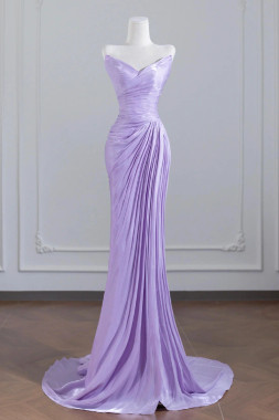 Shop 2025 ANNAKOO Lilac Strapless Shawl Satin Trumpet Mermaid Prom Dress Under 169