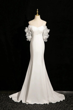 Shop 2025 ANNAKOO White Spaghetti Strap Mermaid Flower Prom Dress Underr 159