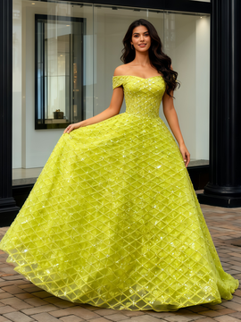 Shop 2025 ANNAKOO Yellow Spaghetti Straps Beading Tulle A Line Prom Dress Under 198