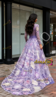 Shop 2025 ANNAKOO Long Sleeves V Neck Beading Colorful Purple Prom Dress Under 198