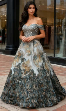 Shop 2025 ANNAKOO Off The Shoulder Beading Ball Gown Tulle Prom Dress Under 279