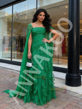 Shop 2026 ANNAKOO Navy Square Long Sleeve Ruffles Tulle A Line Prom Dress Under 269