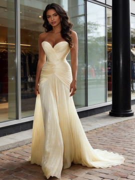 Shop 2026 ANNAKOO Sweetheart Ruched Tulle Sheath Column Prom Dress Under 178