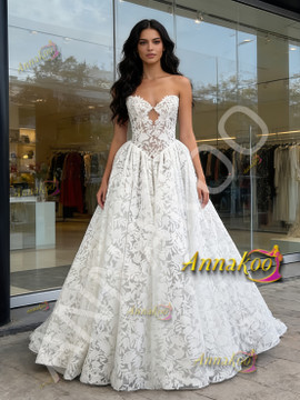 Shop 2026 ANNAKOO Cut Out Lace A Line Sleeveless Sweetheart Wedding Dress Under 239