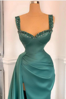 Shop 2026 ANNAKOO Deep Teal Sweeping Cathedral Train Corset Bodice Prom Dress Under 189