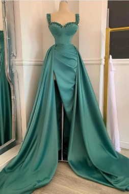 Shop 2026 ANNAKOO Deep Teal Sweeping Cathedral Train Corset Bodice Prom Dress Under 189