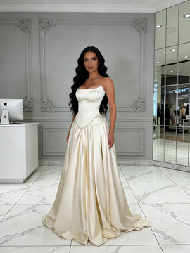 Shop 2026 ANANKOO Champagne Sweetheart Satin A Line Prom Dress Under 189