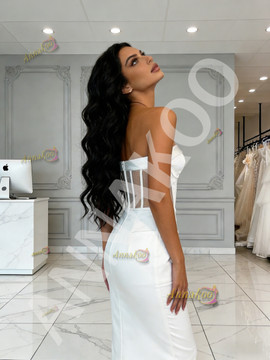 Shop 2026 ANNAKOO Sweetheart Sheath Column Sheer wedding Dress With Pockets Under 189