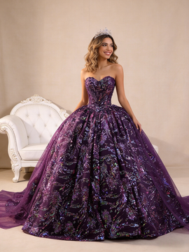 Shop 2026 ANNAKOO Purple Tulle Sequins Strapless Vintage Ball Gown Prom Dress Under 798