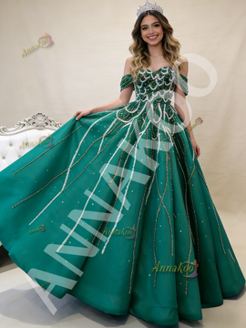 Shop 2026 ANNAKOO Green Tulle Off the Shoulder Beading Sequins Prom Dress Under 788