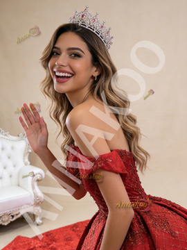 Shop 2026 ANNAKOO Sequins Off the Shoulder Red Tulle Pearls Prom Dress Under 888