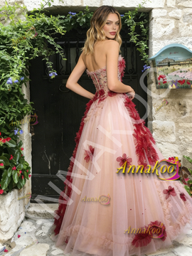 Shop 2026 ANNAKOO Red Ruffles A Line Sweetheart Tulle Prom Dress Under 249