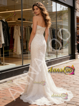 Shop 2026 ANNAKOO Sweetheart Trumpet Mermaid Lace Tulle Wedding Dress Under 229