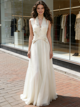 Shop 2026 ANNAKOO Halter A Line Tulle Flowers Wedding Dress Under 298