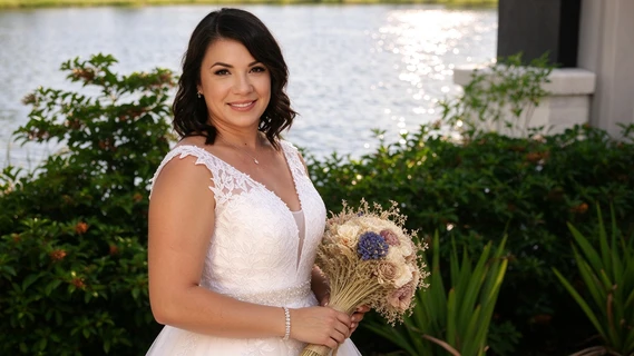 Affordable Lace Wedding Dress for a Lakeside Micro Wedding