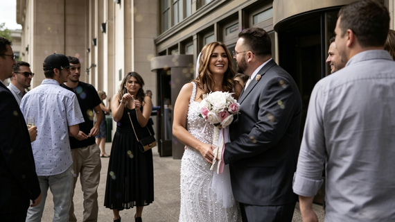 Beaded Dress Perfection for NYC Elopement Photos
