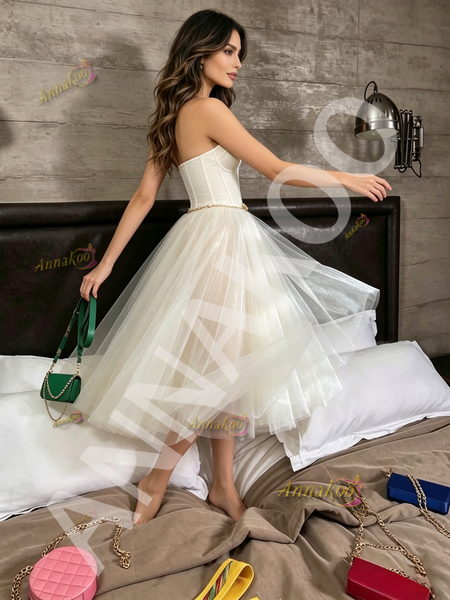 Shop 2026 ANNAKOO White Sweetheart Tulle A Line Homecoming Dress Under 99