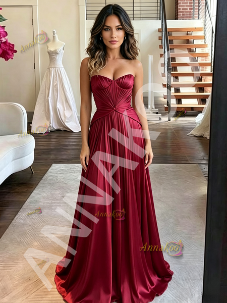 Shop 2026 ANNAKOO Burgundy Lace Sweetheart A Line Tulle Prom Dress Under 189