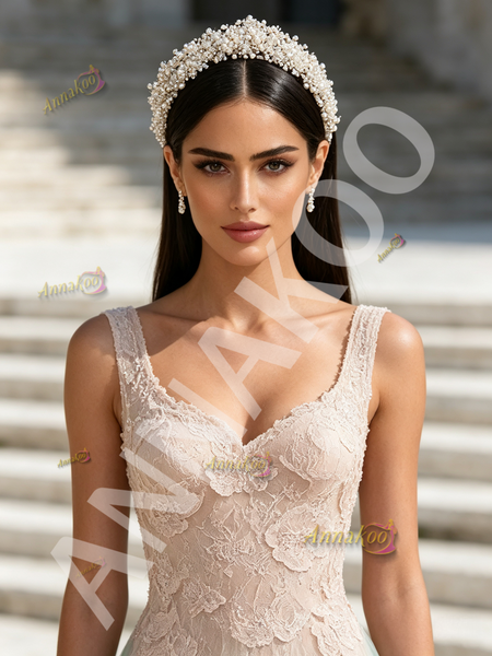 Light Green Tulle Pink Appliques A Line Prom Dress