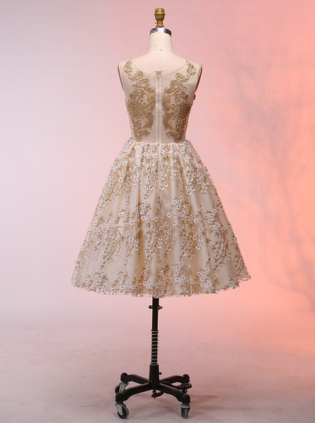 Pretty Scoop Short Ivory Lace Prom Homecoming Dress
