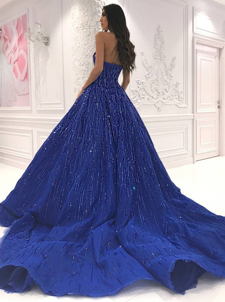 royal blue sequin gown