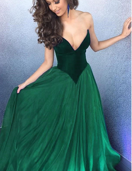 Elegant A-Line Sweetheart Pleated Green Dropped Prom Dress
