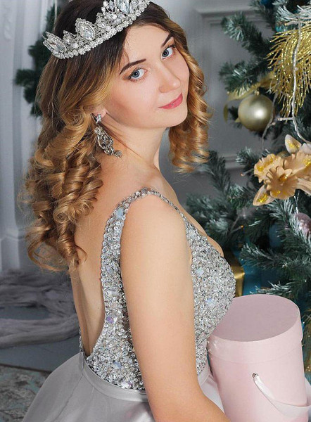 Satin Spaghetti Straps Neckline Long Beading A-line Prom Dresses 