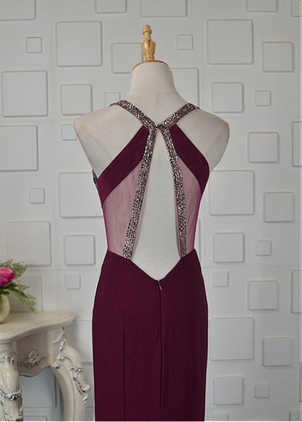 Beadings Tulle & Spandex V-neck Neckline Mermaid Prom Dress