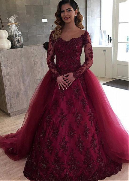 wine red wedding dress