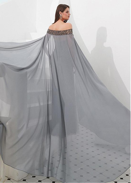  Sweetheart Silver Mermaid Evening Dress With Detachable Shawl