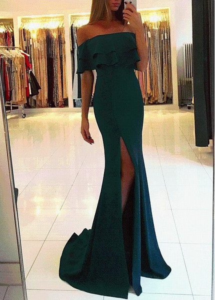 green mermaid gown