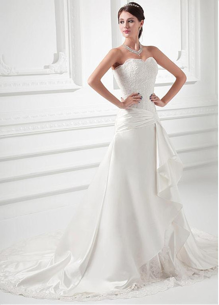 drop waist a line wedding dress