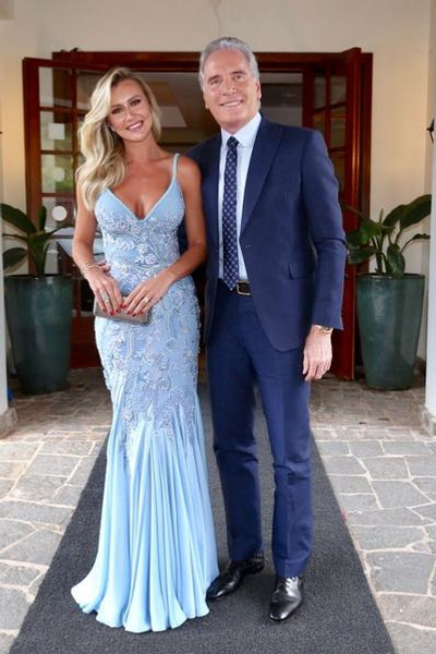 Beading Mermaid Spaghetti Strap Pale Blue Lace Applique Prom Dress