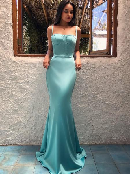 satin mermaid prom dresses