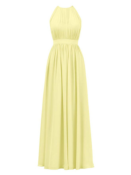  Burgundy Halter Illusion Chiffon Formal Maxi Bridesmaid Dress 